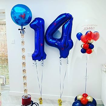 風船ページ Amazon | SUWEN 40インチ ピンク 大型 14個 風船 数字 大きな